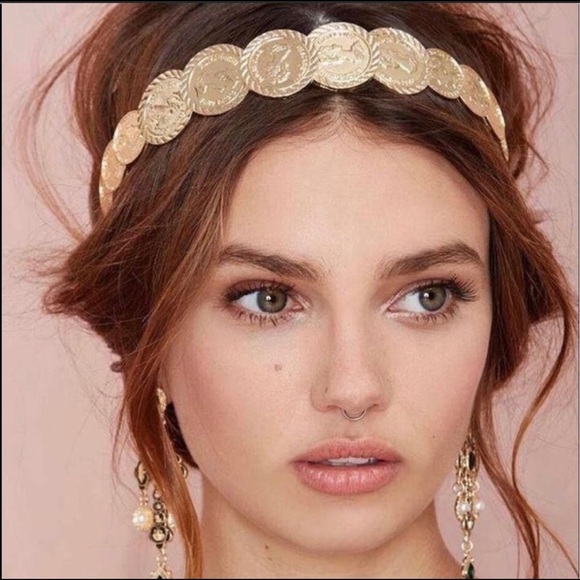 Super Elegant Matte Gold Coins Headband to Enhance your Casual Hair look